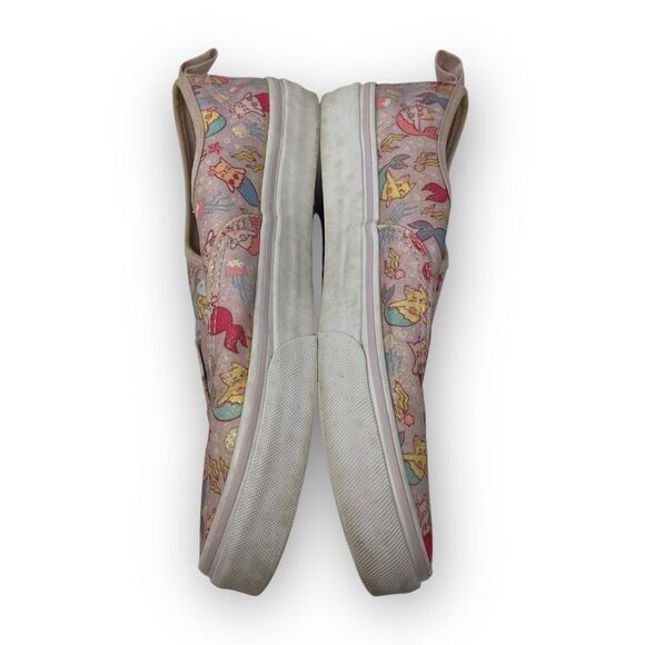 Vans Classic Slip On Elastic Lace Pink Kitten Mermaid Cats Youth 6 Women’s 7.5 - Picture 5 of 9